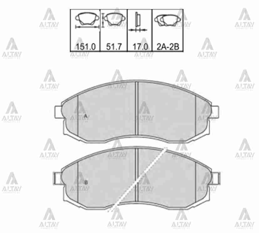 Mitsubishi L200 Ön Fren Balata L OEM MN102622 Mitsubishi L200 Ön Fren Balata L OEM MN102622